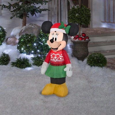 Disney Christmas Airblown Inflatable Minnie in Ugly Sweater Disney, 3.5 ft Tall, Red 3 Disney Christmas Airblown Inflatable Minnie in Ugly Sweater Disney, 3.5 ft Tall, Red