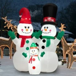 Costway 6FT Inflatable Christmas Snowman Decoration w/ LEDs & Air Blower -Outdoor Christmas Decorations Sales GUEST 386d214e e640 48dc ae9a c96a10fa2d29