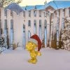 Northlight 18" Lighted Woodstock in Santa Hat Outdoor Christmas Yard Decoration