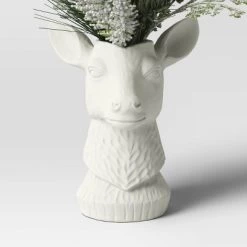 14" Potted Mixed Greenery in Deer Vase Christmas Artificial Plant - Wondershop™ -Outdoor Christmas Decorations Sales GUEST 3a75b11d f3eb 493b 8794 395c6a3a304a