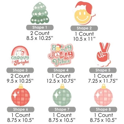 Big Dot of Happiness Groovy Christmas - Lawn Decorations - Outdoor Pastel Holiday Party Yard Decorations - 10 Piece 8 Big Dot of Happiness Groovy Christmas - Lawn Decorations - Outdoor Pastel Holiday Party Yard Decorations - 10 Piece - Image 6