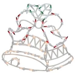 Northlight 15" Lighted Bells with Bow Christmas Window Silhouette Decoration