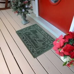 1'8"x2'6" Aqua Shield 'Merry Christmas' Door Mat - Bungalow Flooring Evergreen