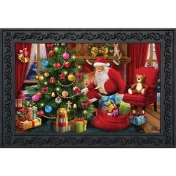 Briarwood Lane The Magic of Christmas Doormat Santa Claus Tree In