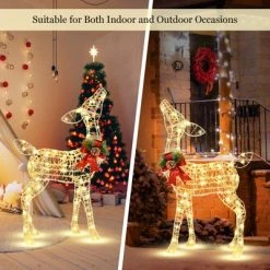 Costway 2 Pieces Lighted Christmas Reindeers Christmas Decoration Pre-Lit 50+120 LED -Outdoor Christmas Decorations Sales GUEST 3ddc02ab 85c1 407c a99d 561abfcf900e