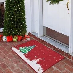 Trinity Snow Man Christmas Tree Xmas Welcome Doormat