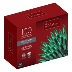 Champ Celebrations Celebrations Incandescent Mini Green 100 ct String Christmas Lights 20 ft.