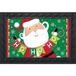 Santa Ho Ho Ho Christmas Doormat Holiday Indoor Outdoor 30" x 18" Briarwood Lane
