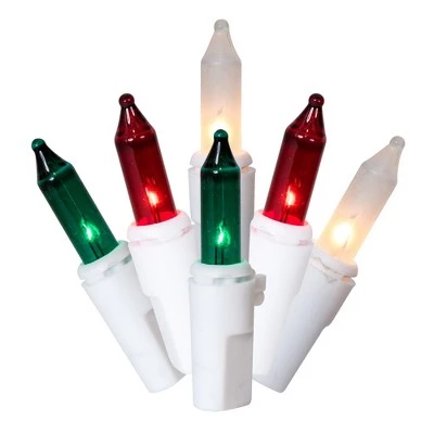 Vickerman 100 Red-White-Green Light on White Wire, 46' Christmas Light Strand 3 Vickerman 100 Red-White-Green Light on White Wire, 46' Christmas Light Strand