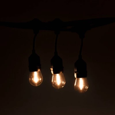 Aurio 48' Suspended Style E26 Patio Light Set with Black Wire 3 Aurio 48' Suspended Style E26 Patio Light Set with Black Wire