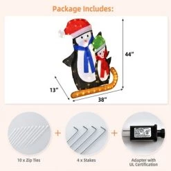 Costway Lighted Standing Penguins Artificial Christmas Decoration Pre-Lit 80 LED Bulbs -Outdoor Christmas Decorations Sales GUEST 4231f350 520b 47ba a198 6471d39379f0