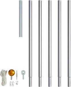 Twinkly 19.7 Foot Aluminum Interlocking Pole Set with Ground Stakes, Rope, and Shining Topper for Twinkly Light-Up Tree -Outdoor Christmas Decorations Sales GUEST 42e1a518 e6b4 4e72 b810 3d444b6f2862
