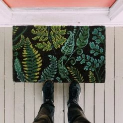 tagltd 1'6"x2'6" Ornamental Coir Doormat Decorative Natural Doormat Floral Design
