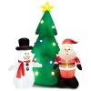 Costway 6 FT Tall Lighted Inflatable Christmas Decoration, Santa Claus and Snowman