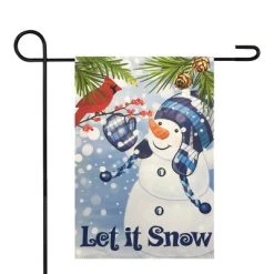 Front Page 10 Northlight Let It Snow Snowman and Cardinal Outdoor Garden Flag 12.5" x 18"