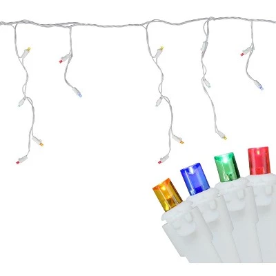 Northlight 100ct Wide Angle LED Icicle String Lights Multi-Color - 6.75' White Wire 3 Northlight 100ct Wide Angle LED Icicle String Lights Multi-Color - 6.75' White Wire