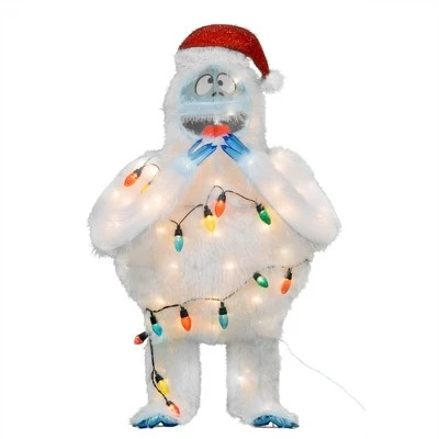 Product Works ProductWorks 32 Inch Pre-Lit Bumble Holiday Indoor/Outdoor Festive Decoration + 32 Inch Bumble Snowman with Santa Hat Pre Lit Outdoor Holiday Decor 6 Product Works ProductWorks 32 Inch Pre-Lit Bumble Holiday Indoor/Outdoor Festive Decoration + 32 Inch Bumble Snowman with Santa Hat Pre Lit Outdoor Holiday Decor - Image 4