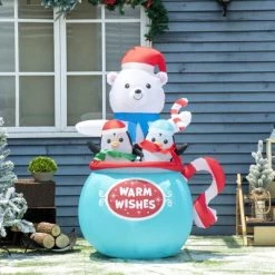 Outsunny 5ft Christmas Inflatables Outdoor Decorations Blessed Polar Bear and Penguins in the Cup, Blow-Up LED Yard Christmas Decor for Holiday -Outdoor Christmas Decorations Sales GUEST 47bcf163 347e 462a a430 ba2384bb6d8b