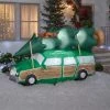 Gemmy Christmas Airblown Inflatable NLCV Station Wagon w/Squirrel & Tree Scene, 5 ft Tall, Multi