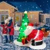 Tangkula 7 FT Inflatable Christmas Tree and Santa Claus Blow up Christmas Tree with Santa Gift Box & Dog
