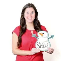 Big Dot of Happiness Let It Snow - Snowman Lawn Decorations - Outdoor Christmas and Holiday Yard Decorations - 10 Piece -Outdoor Christmas Decorations Sales GUEST 4a35daf6 b680 416d 99b3 410fb82fb6f8