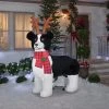 Gemmy Christmas Airblown Inflatable Mixed Media Border Collie Dog, 2.5 ft Tall, White