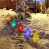 Northlight 5ct LED Lighted Multi-Color C9 Christmas Pathway Marker Lawn Stakes - 8 ft