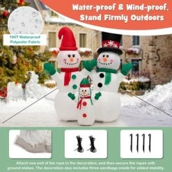 Costway 6FT Inflatable Christmas Snowman Decoration w/ LEDs & Air Blower -Outdoor Christmas Decorations Sales GUEST 500be9eb 60d2 43f2 9242 d32a3c53c7e2
