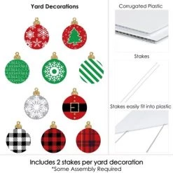 Big Dot of Happiness Black, Red and Green Ornaments - Lawn Decorations - Outdoor Holiday and Christmas Yard Decorations - 10 Piece -Outdoor Christmas Decorations Sales GUEST 505d130f 67ad 4812 88d0 47c8893536fd