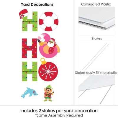Big Dot of Happiness Tropical Christmas - Yard Sign Outdoor Lawn Decorations - Beach Santa Holiday Party Yard Signs - Ho Ho Ho 5 Big Dot of Happiness Tropical Christmas - Yard Sign Outdoor Lawn Decorations - Beach Santa Holiday Party Yard Signs - Ho Ho Ho - Image 4