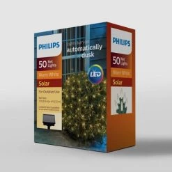 Philips 50ct Solar Net String Lights Warm White with Green Wire