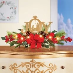 Collections Etc. Collections Etc LED Lighted Joy Nativity Christmas Table Centerpiece 21 X 7 X 10