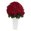 Nearly Natural 32-in Poinsettia Artificial Plant in White Planter -Outdoor Christmas Decorations Sales GUEST 52816376 8a97 4ffb 9f8f 9964181beff0