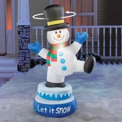 Collections Etc. Collections Etc 5-Foot Rotating Inflatable Snowman Yard Ornament 38 X 27 X 60