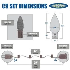 Novelty Lights Inc Novelty Lights 25 Feet C9 Ceramic Christmas String Light Set, Ceramic Vintage Holiday Hanging Light Set, Brown Wire -Outdoor Christmas Decorations Sales GUEST 532a90a6 72ea 4d36 8394 70c7ca8cdce5