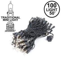Novelty Lights Inc Novelty Lights 100 Light Incandescent Mini Christmas String Lights Black Wire 50 Feet