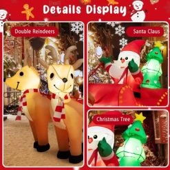 Costway 7.2FT Long Christmas Inflatable Santa Rides Sled w/ LED Lights & Christmas Tree -Outdoor Christmas Decorations Sales GUEST 556f7415 628d 47ed b029 77359139215c 1