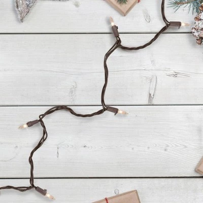 Northlight 100ct Mini Christmas Lights Clear - 20.25' Brown Wire 3 Northlight 100ct Mini Christmas Lights Clear - 20.25' Brown Wire