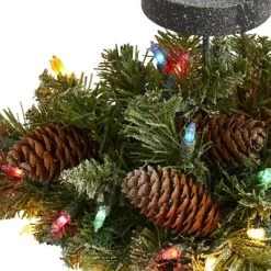 Nearly Natural 16-in Flocked Artificial Christmas Pine Candelabrum with 35 Multicolored Lights and Pine Cones -Outdoor Christmas Decorations Sales GUEST 5656005f 0170 4b5b b984 72303045e26a