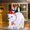 HOMCOM 7 ft Polar Bear and Penguins Christmas Inflatable, LED Lighted Outdoor Holiday Blow Up Yard Decoration