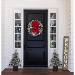 Haute Decor Haute Décor 36" Unlit Flocked Stockhorn Artificial Christmas Tree with Black Wood Pot -Outdoor Christmas Decorations Sales GUEST 58d4afd1 81f4 4439 8f1b 188a8d06daa6