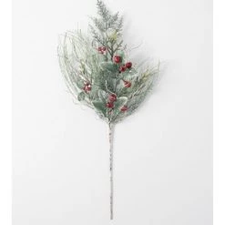 Sullivans Artificial Iced Pine and Berry Spray 34"H Green
