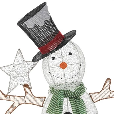LuxenHome 5-Ft Snowman Star Lighted LED Indoor Outdoor Holiday Decoration 7 LuxenHome 5-Ft Snowman Star Lighted LED Indoor Outdoor Holiday Decoration - Image 5