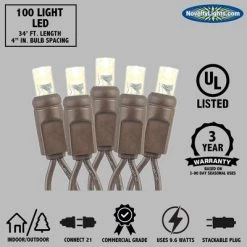 Novelty Lights Inc Novelty Lights LED Christmas String Lights Light Set 100 Mini Bulbs (Brown Wire, 34 Feet) -Outdoor Christmas Decorations Sales GUEST 5f3b3849 6084 4896 9701 c42f9041290b