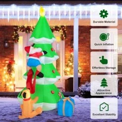 Tangkula 7FT Inflatable Santa Claus Climbing Christmas Tree Chased by Dogs Lighted Blowup Decoration Tree with Ground Stakes & Sandbags 14 Tangkula 7FT Inflatable Santa Claus Climbing Christmas Tree Chased by Dogs Lighted Blowup Decoration Tree with Ground Stakes & Sandbags -Outdoor Christmas Decorations Sales GUEST 5f8dadde 5450 4cf3 a11a fba4a2102500