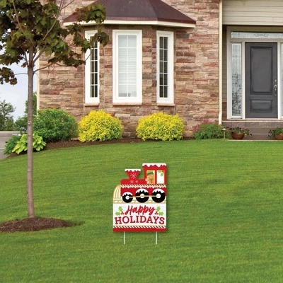 Big Dot of Happiness Christmas Train - Outdoor Lawn Sign - Holiday Party Yard Sign - 1 Piece 4 Big Dot of Happiness Christmas Train - Outdoor Lawn Sign - Holiday Party Yard Sign - 1 Piece - Image 2