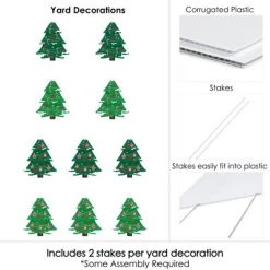 Big Dot of Happiness Snowy Christmas Trees - Tree Lawn Decorations - Outdoor Classic Holiday Party Yard Decorations - 10 Piece -Outdoor Christmas Decorations Sales GUEST 65e992b9 1331 4966 9bcd d6c66408e2ba