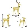 Joiedomi LED Yard Lights - Fabric 5ft Buck, 4ft Doe, and 3ft Fawn with Wreath (Gold), 3 Pcs