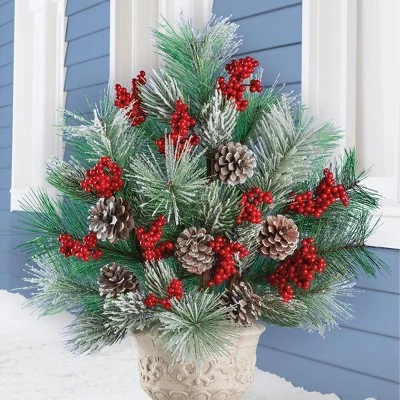 Collections Etc. Collections Etc Frosted Pine with Berries & Pinecones Rustic Artificial Holiday Floral Picks 11 X 11 X 21 3 Collections Etc. Collections Etc Frosted Pine with Berries & Pinecones Rustic Artificial Holiday Floral Picks 11 X 11 X 21
