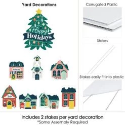 Big Dot of Happiness Christmas Village - Yard Sign and Outdoor Lawn Decorations - Holiday Winter Houses Yard Signs - Set of 8 -Outdoor Christmas Decorations Sales GUEST 6ca64e74 0ad6 4423 aa1a 3c98600f166e